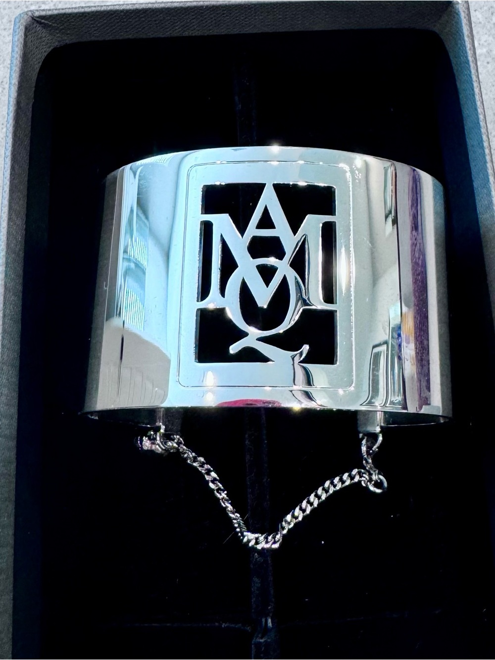 Alexander McQueen Silver-Tone Monogram Cuff Bracelet